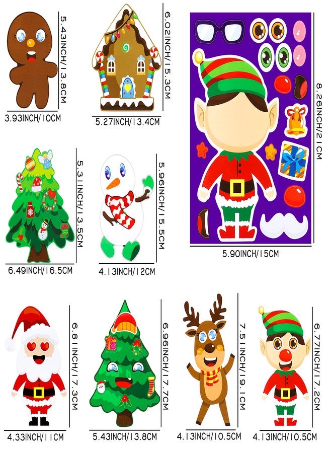 Moncinday 32 Sheets Christmas Make a Face Sticker for Teen, DIY Make Your Own Stickers for Christmas Party Games Sticker Crafts Holiday Stickers for Xmas Gifts - Image 2